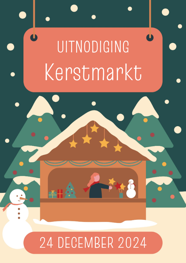 Zakelijke kerstkaarten - Uitnodiging kerstmarkt zakelijk