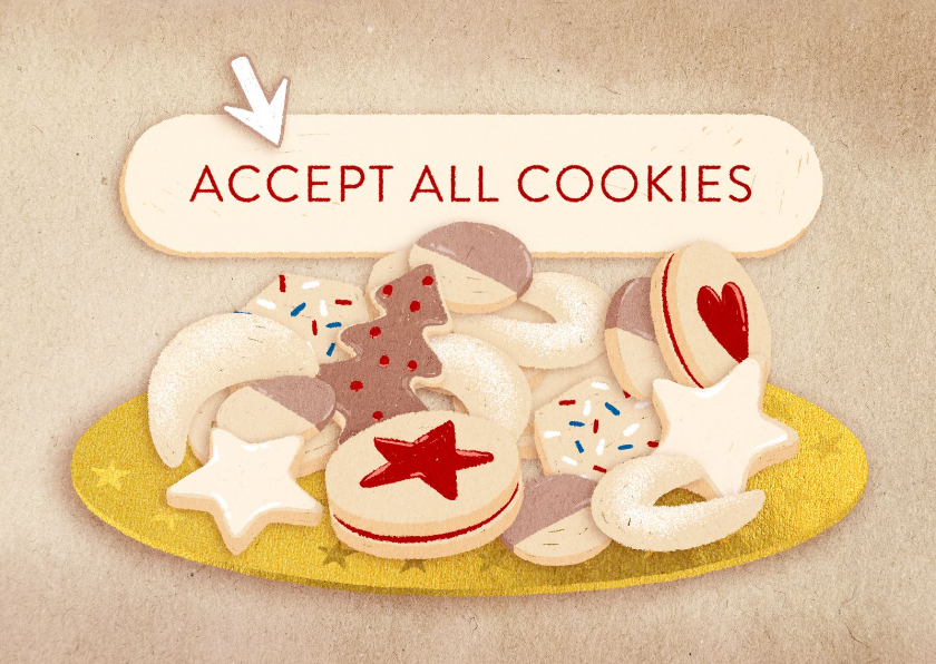 Zakelijke kerstkaarten - Zakelijke kerstkaart 'Accept all cookies'