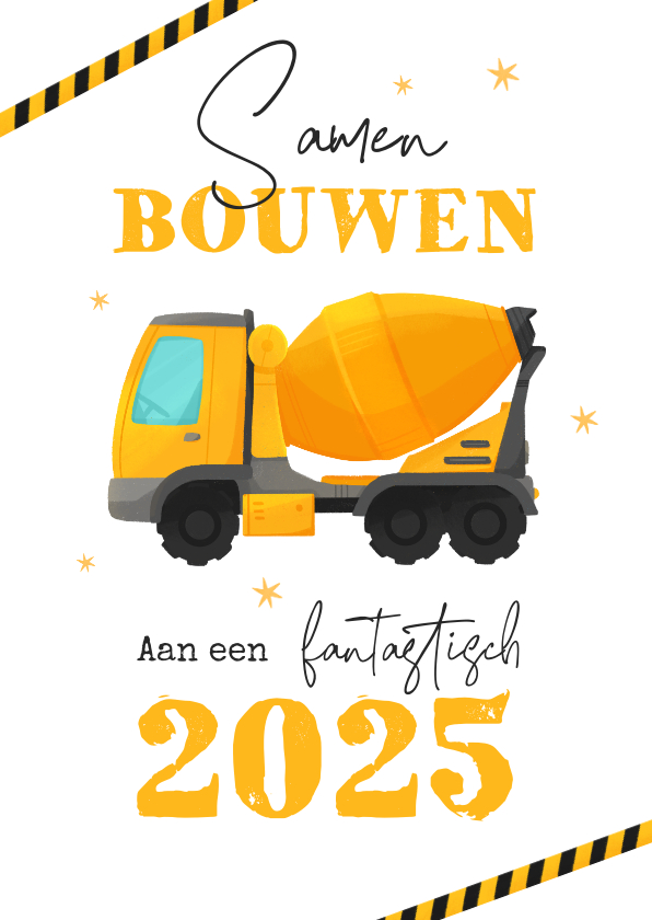 Zakelijke kerstkaarten - Zakelijke kerstkaart bouwvak illustratie 2025