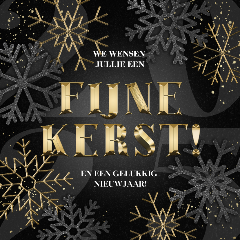 Zakelijke kerstkaarten - Zakelijke kerstkaart Fijne Kerst 2025 en sneeuwvlokken