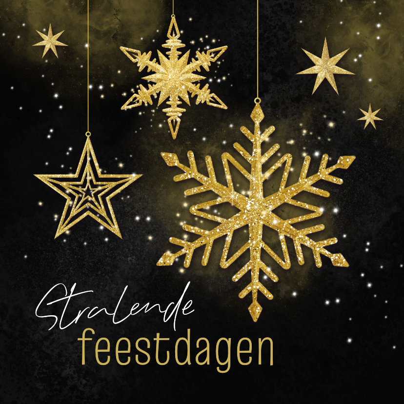 Zakelijke kerstkaarten - Zakelijke kerstkaart kerststerren sprankelend feestdagen