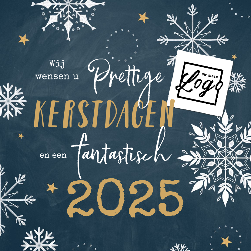 Zakelijke kerstkaarten - Zakelijke kerstkaart sneeuwvlokjes hip 2025