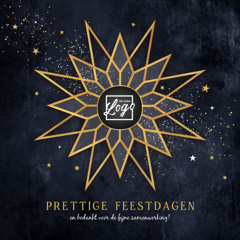 Zakelijke kerstkaarten - Zakelijke kerstkaart ster logo chique prettige feestdagen