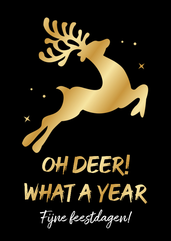 Zakelijke kerstkaarten - Zakelijke terugblik kerstkaart oh deer what a year